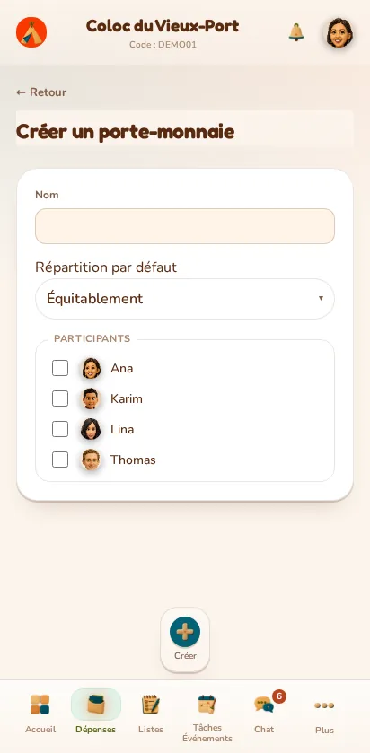 Capture d'écran de l'application MeeTiPi : Comment créer un porte-monnaie ?