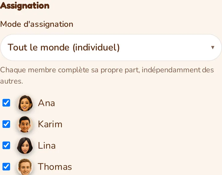 Capture d'écran de l'application MeeTiPi : Tout le monde (individuel)